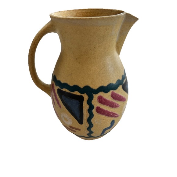 Rare 1930's ERPHILA Art Pottery 8" Pitcher Geometric Design GERMANY Matte Finish - Picture 1 of 3